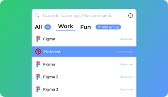 Group tabs - Organize your workflow by grouping related tabs together. Easily switch between different tasks and keep your browser neat and structured.