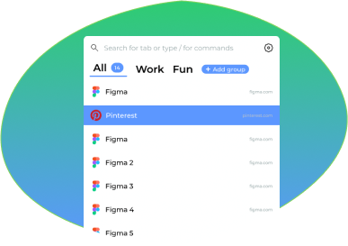 TabbedIn browser extension interface showing tab organization features